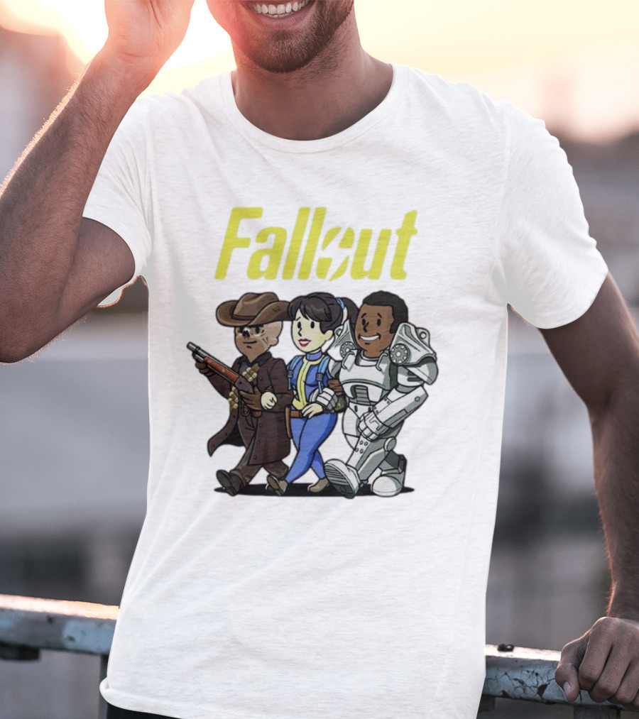Fallout Cartoon Trio Vault Dweller Adventurers T-Shirt