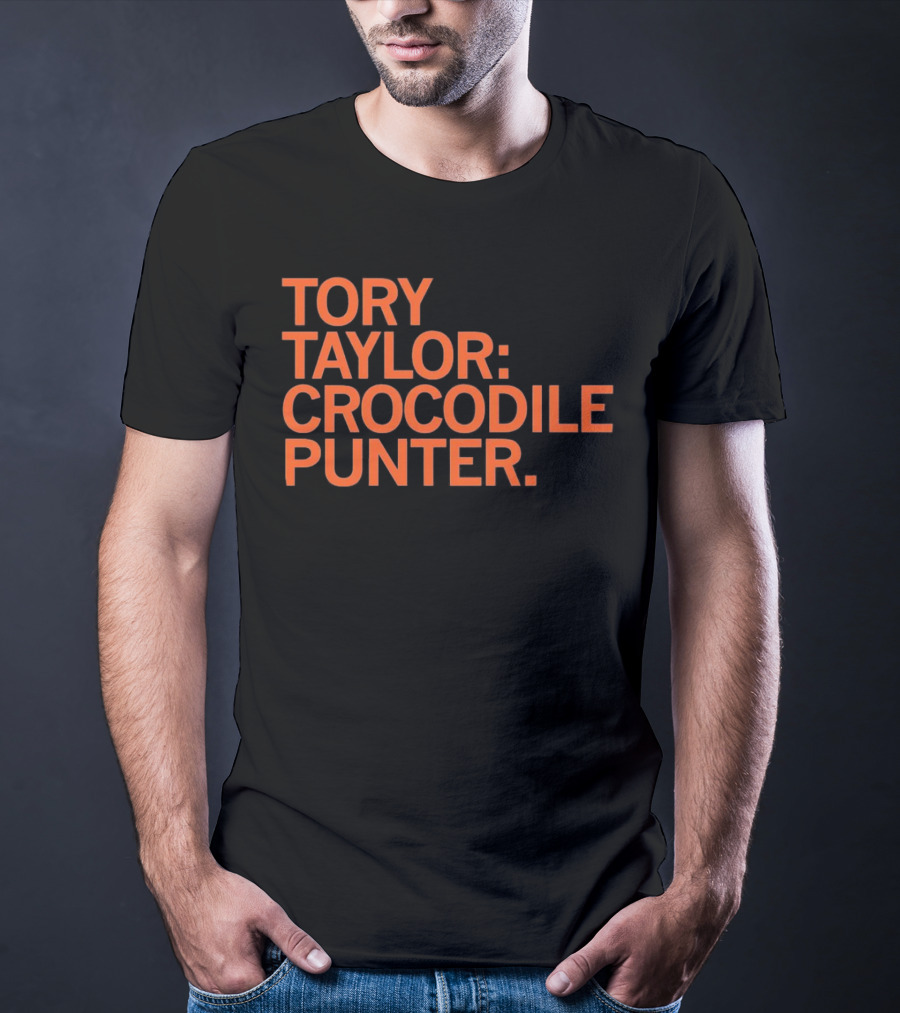 Tory Taylor Crocodile Punter Football Sports Fan Black T-Shirt