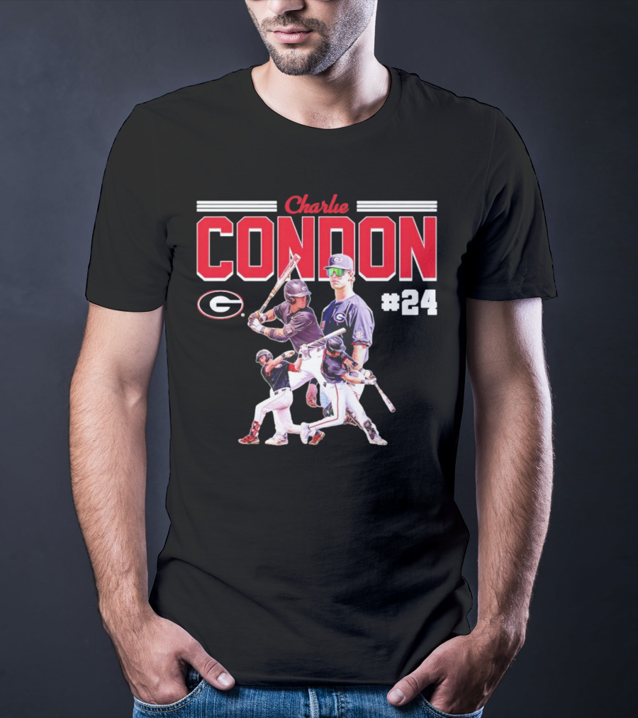 Charlie Condon Georgia Bulldogs NCAA Baseball Player #24 Collage T-Shirt