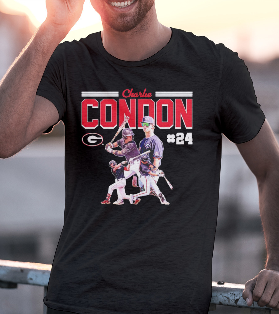 Charlie Condon Georgia Bulldogs NCAA Baseball Player #24 Collage T-Shirt