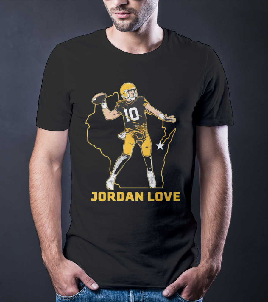 Jordan Love Wisconsin Star Quarterback Green Bay Packers T-Shirt