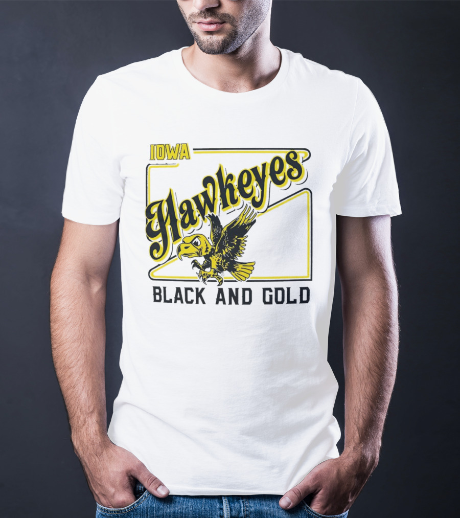 Iowa Hawkeyes Black And Gold Hawk T-Shirt