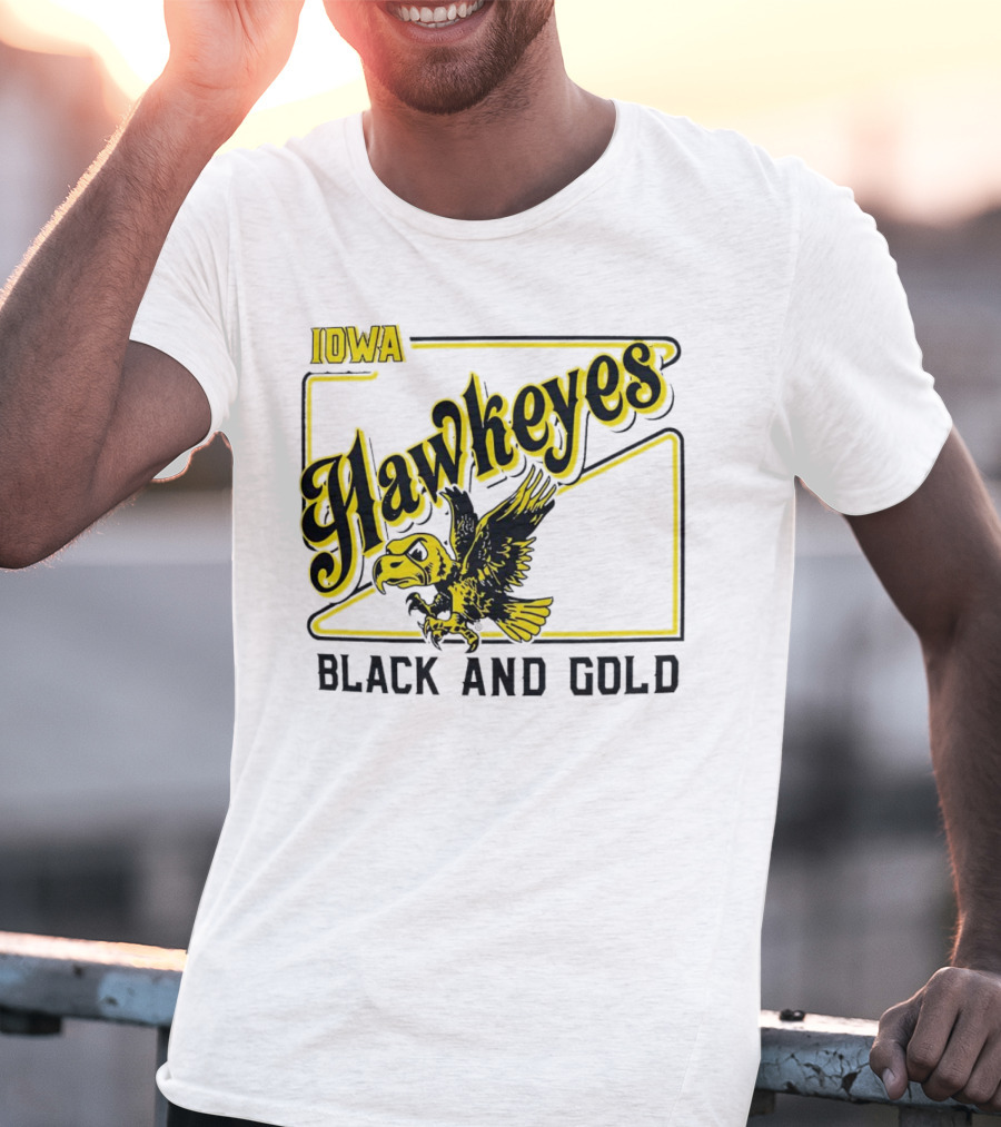 Iowa Hawkeyes Black And Gold Hawk T-Shirt