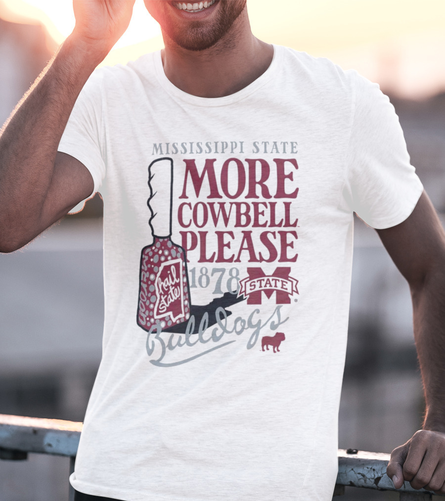 Mississippi State Bulldogs More Cowbell Please 1878 Vintage Cowbell T-Shirt