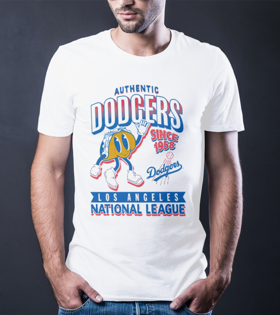 Authentic Dodgers Los Angeles Since 1958 National League Dodgers T-Shirt