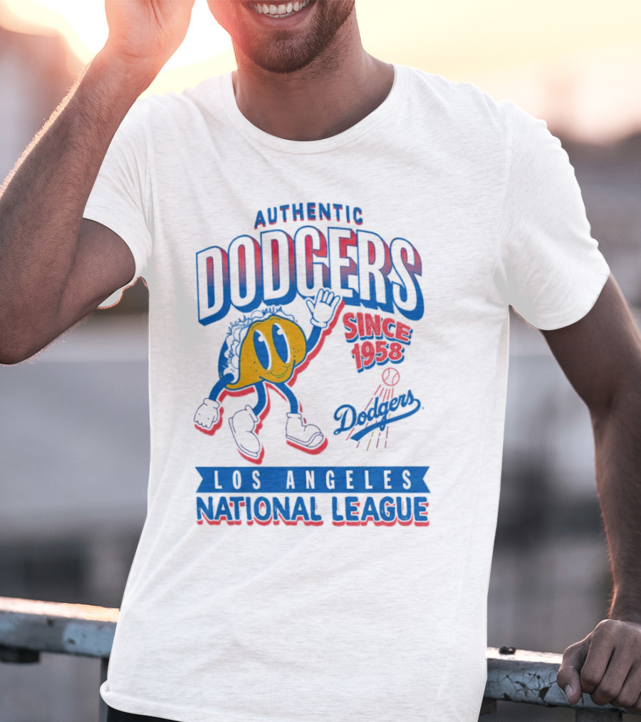 Authentic Dodgers Los Angeles Since 1958 National League Dodgers T-Shirt