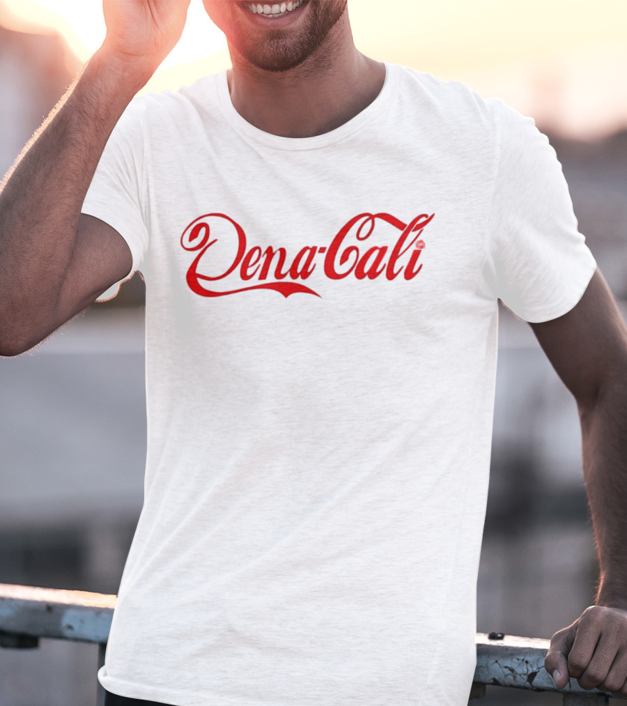 Dena Cali Script Style Text - Red T-Shirt