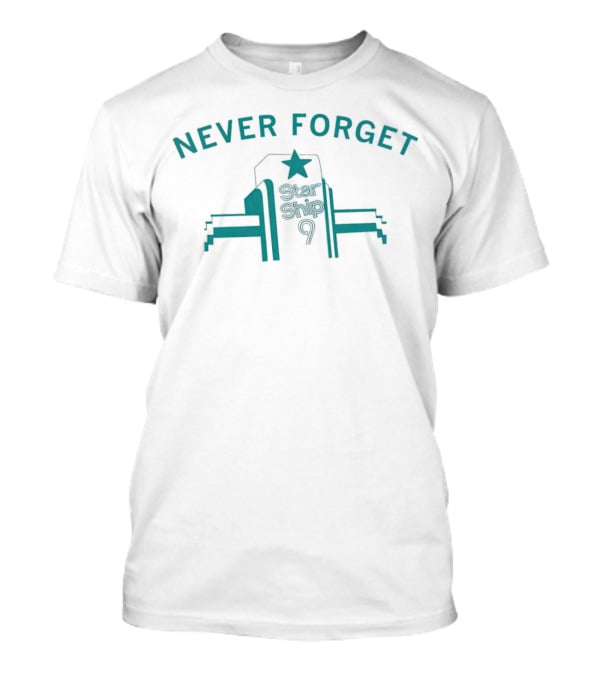 Never Forget Star Ship 9 Tribute Symbol With Star And Structure T-Shirt
