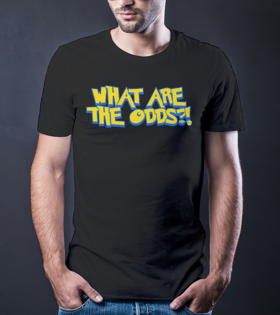 What Are The Odds Dice Playful Yellow Blue Typography T-Shirt