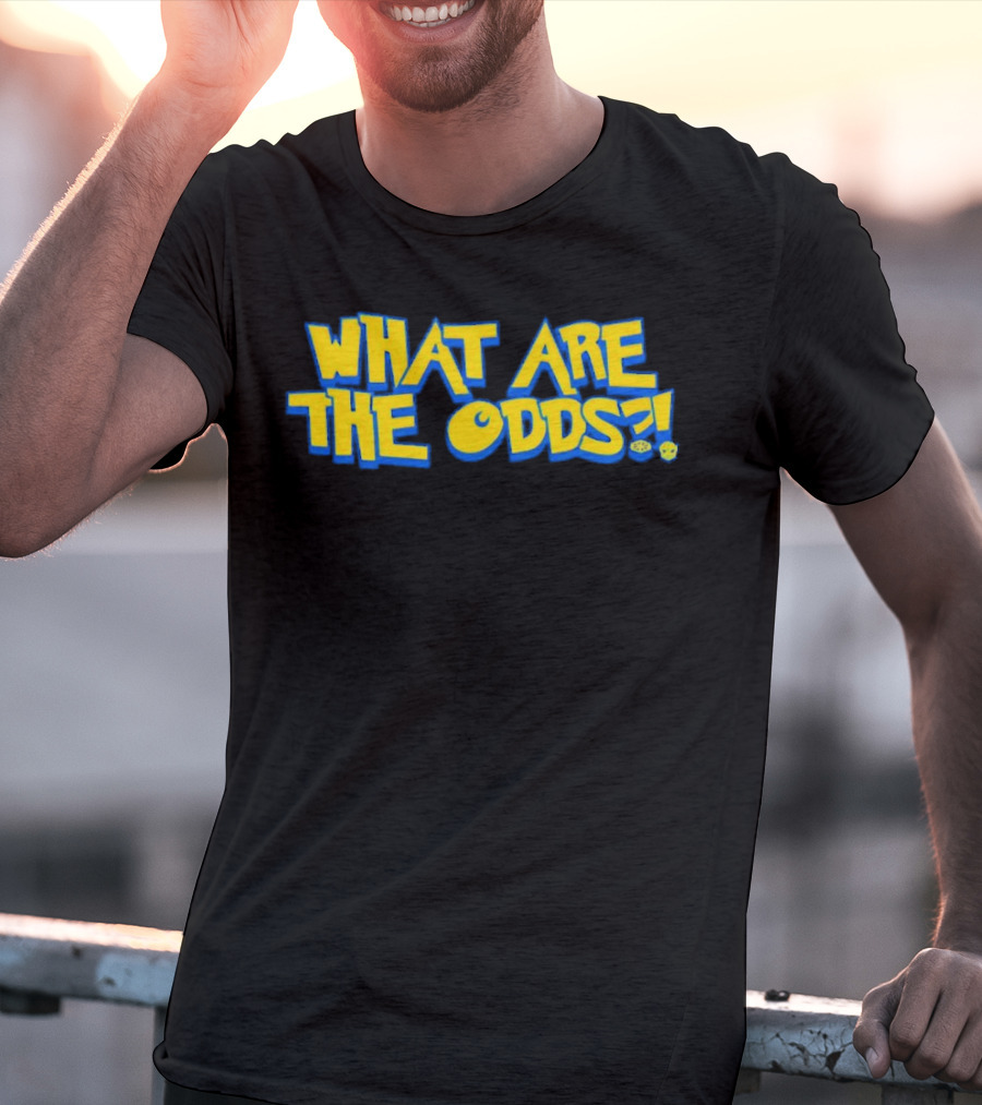 What Are The Odds Dice Playful Yellow Blue Typography T-Shirt