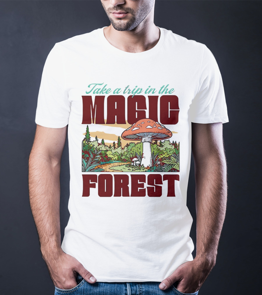 Take A Trip In The Magic Forest With Enchanted Mushroom Pathway T-Shirt