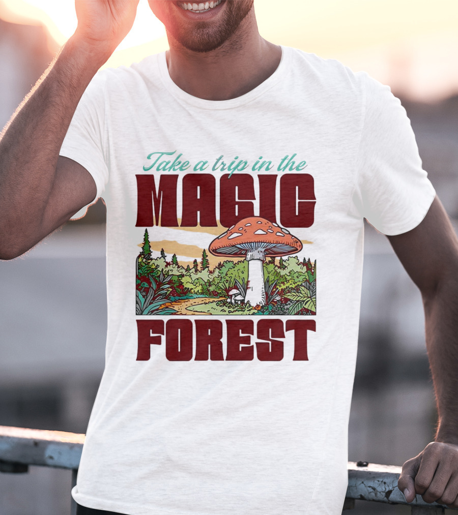 Take A Trip In The Magic Forest With Enchanted Mushroom Pathway T-Shirt