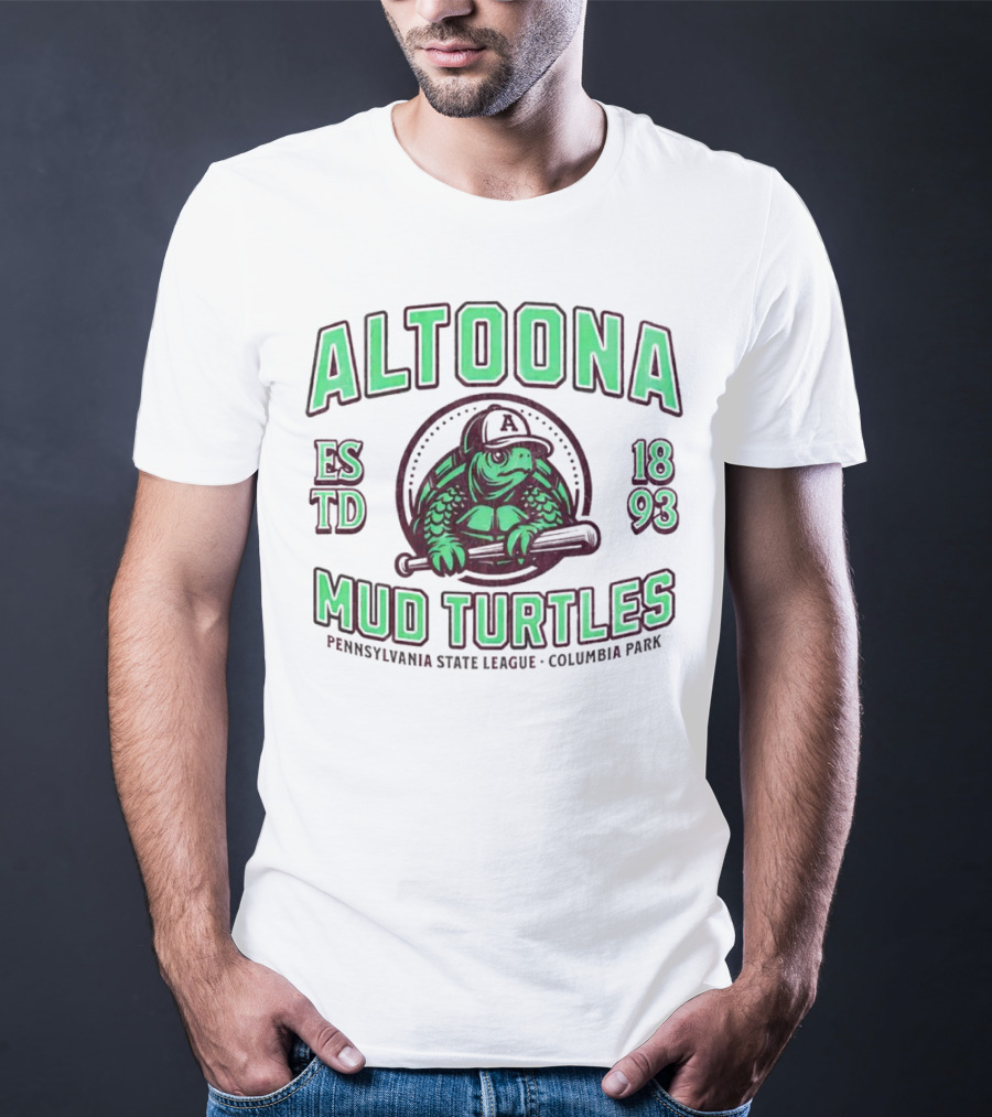 Altoona Mud Turtles Est 1893 Pennsy L A U Columbia Park Baseball T-Shirt