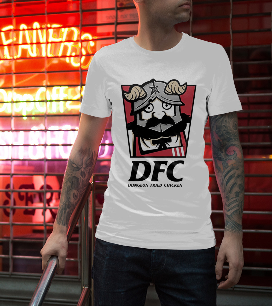 DFC Dungeon Fried Chicken Knight Helmet T-Shirt