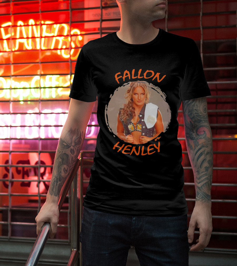 Fallon Henley WWE Bold Image With Studded Vest And Headband T-Shirt