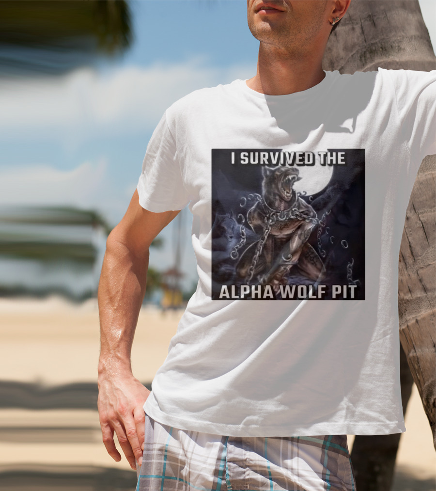 Survived The Alpha Wolf Pit Under Full Moon Chains T-Shirt