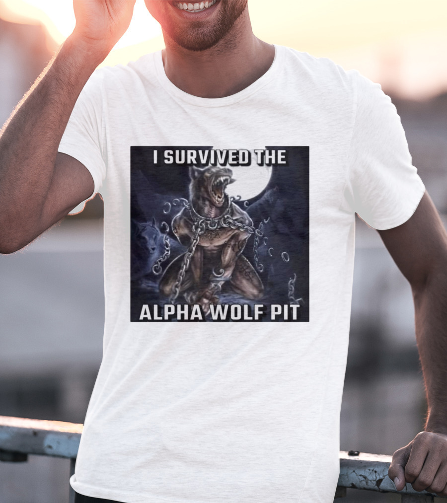 Survived The Alpha Wolf Pit Under Full Moon Chains T-Shirt