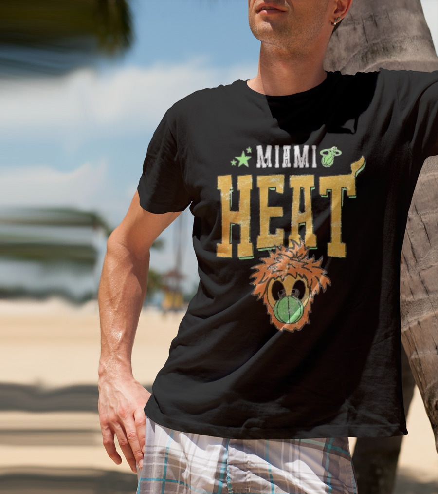 Miami Heat Burnie Basketball Court Culture T-Shirt