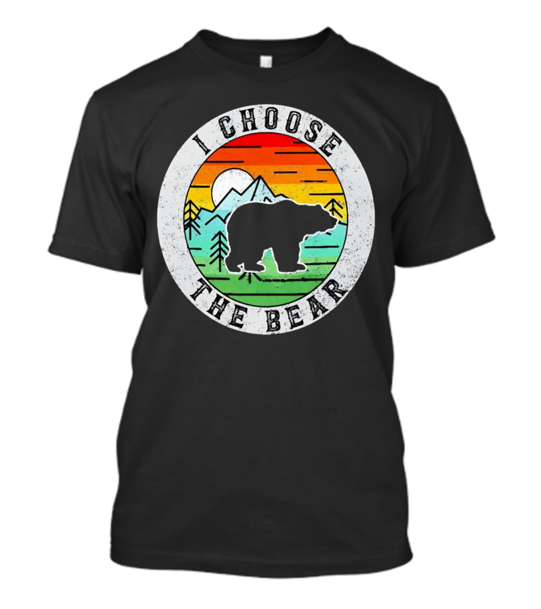 I Choose The Bear Vintage Sunset Mountains T-Shirt