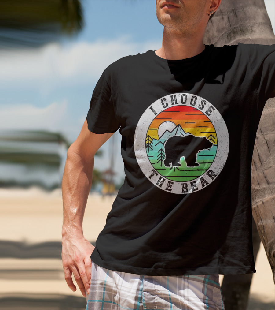 I Choose The Bear Vintage Sunset Mountains T-Shirt