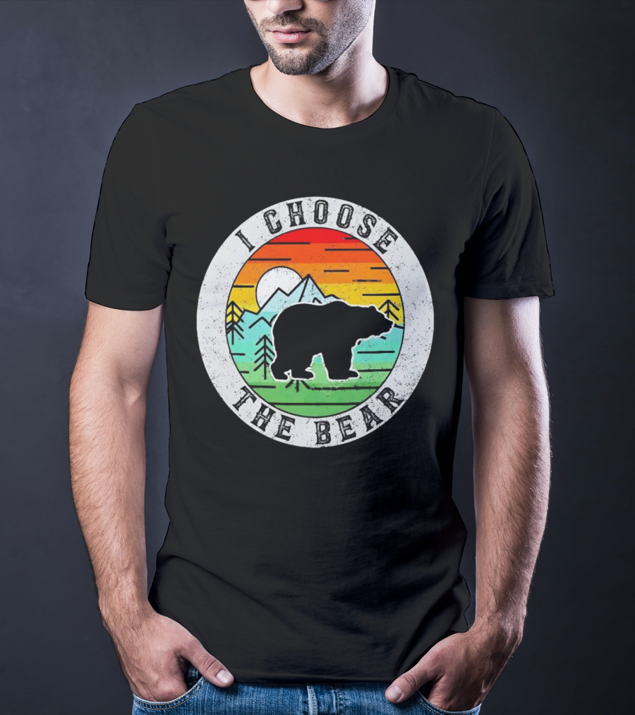 I Choose The Bear Vintage Sunset Mountains T-Shirt