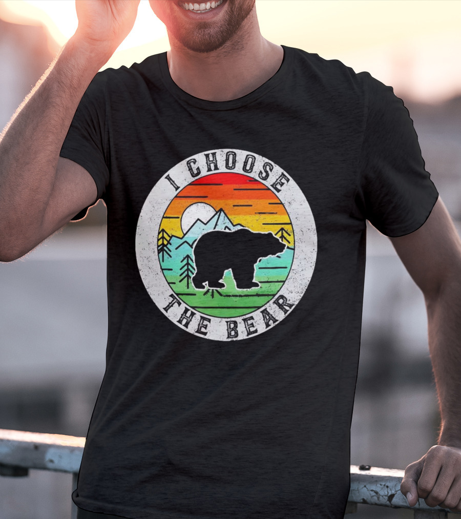 I Choose The Bear Vintage Sunset Mountains T-Shirt