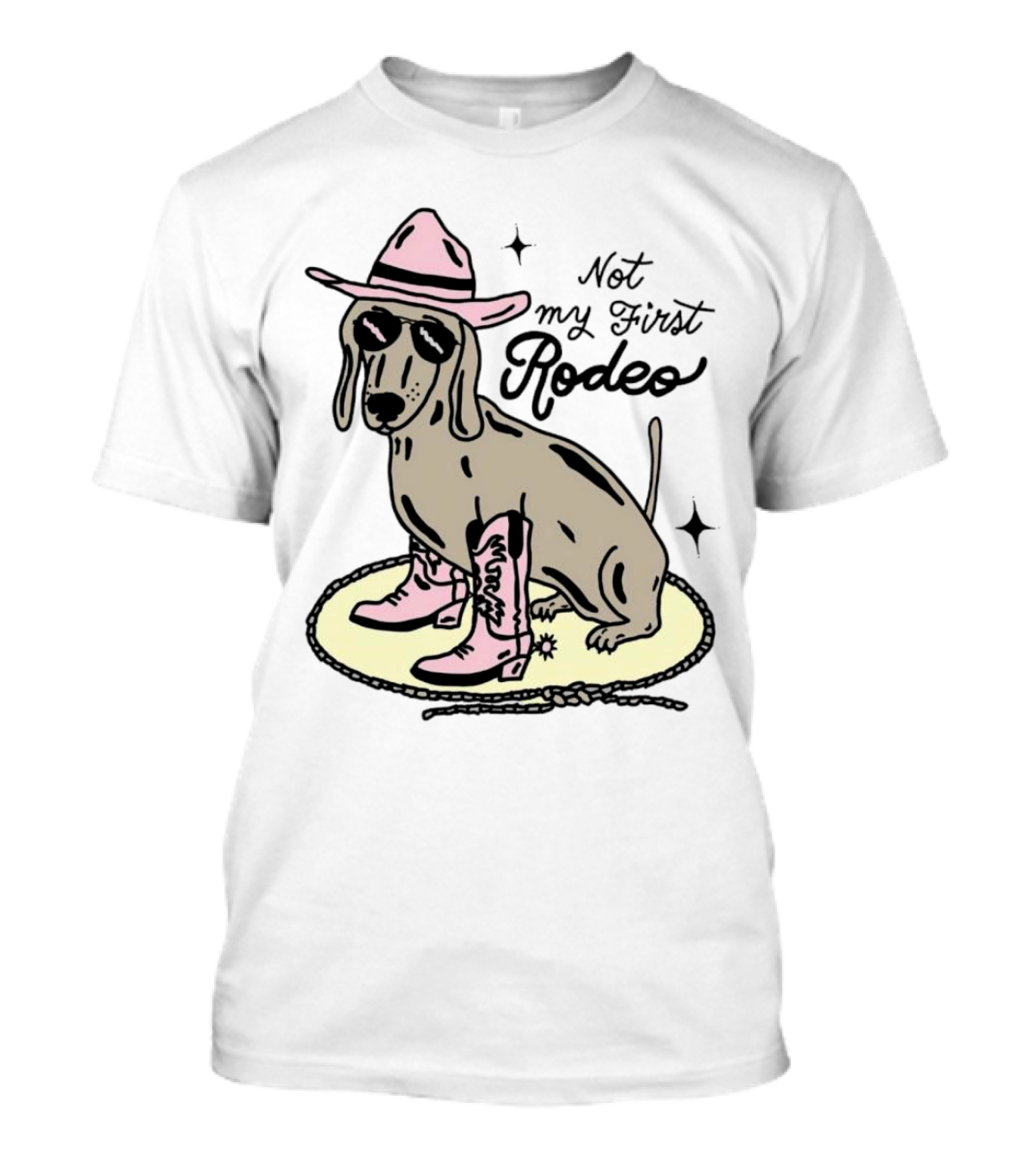 Not My First Rodeo Dog With Cowboy Hat And Boots T-Shirt