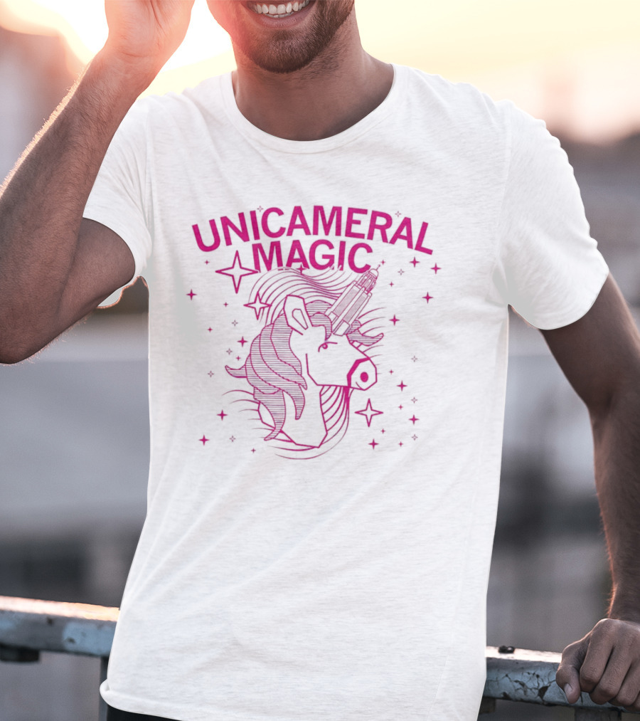 Unicameral Magic Neon Unicorn Capitol Stars T-Shirt