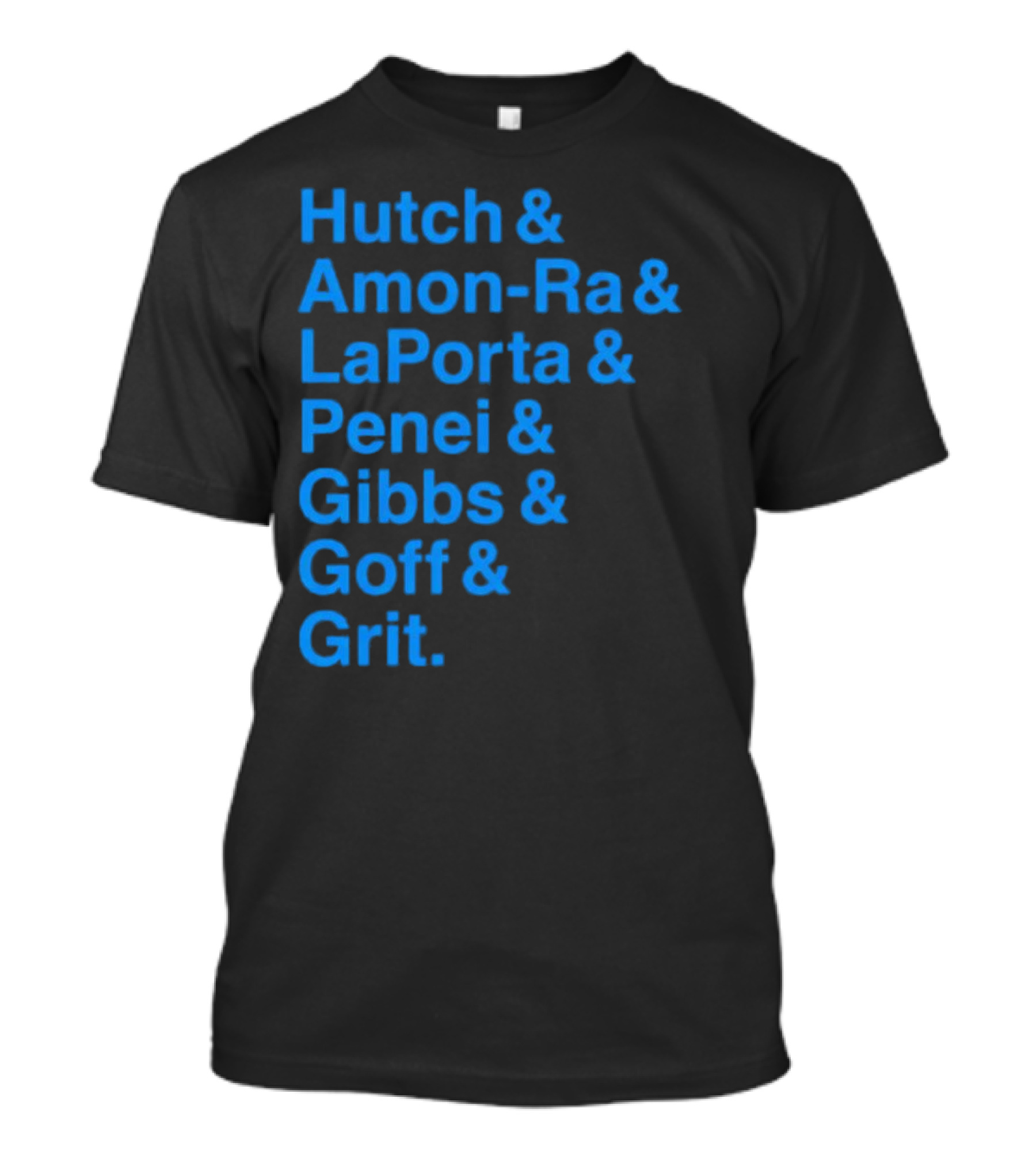 Hutch And Amon-ra And Laporta And Penei And Gibbs And Goff And Grit Detroit Lions NFL Players T-Shirt