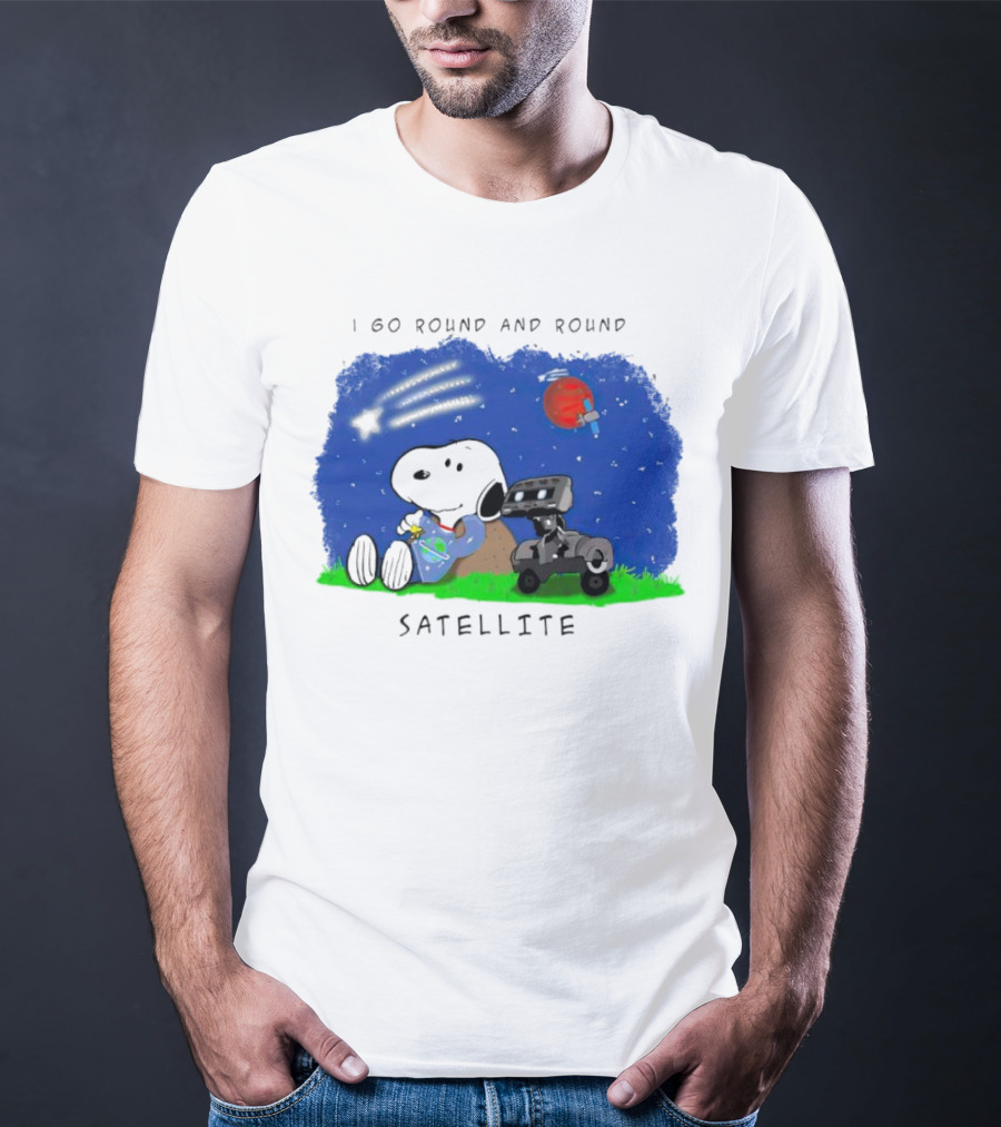 Snoopy I Go Round And Round Satellite Space Adventure T-Shirt