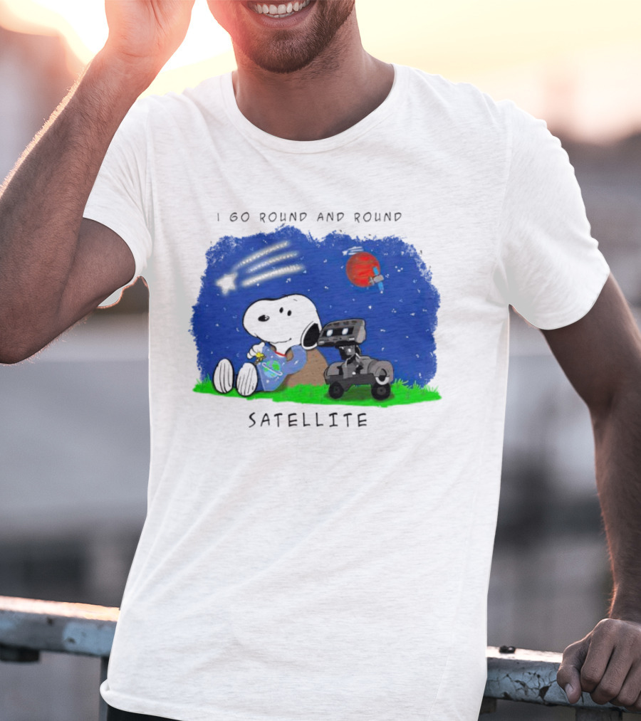 Snoopy I Go Round And Round Satellite Space Adventure T-Shirt