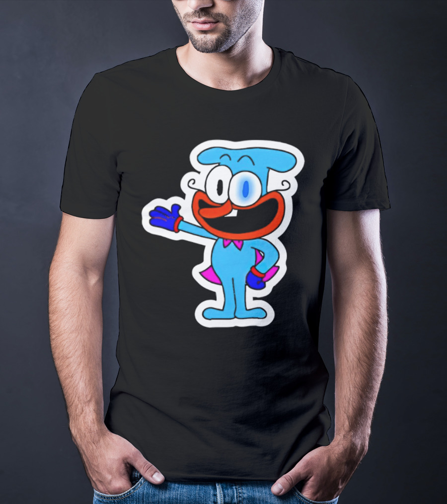 The Doise Cartoon Character With Blue Outfit And Red Accent Detailing T-Shirt