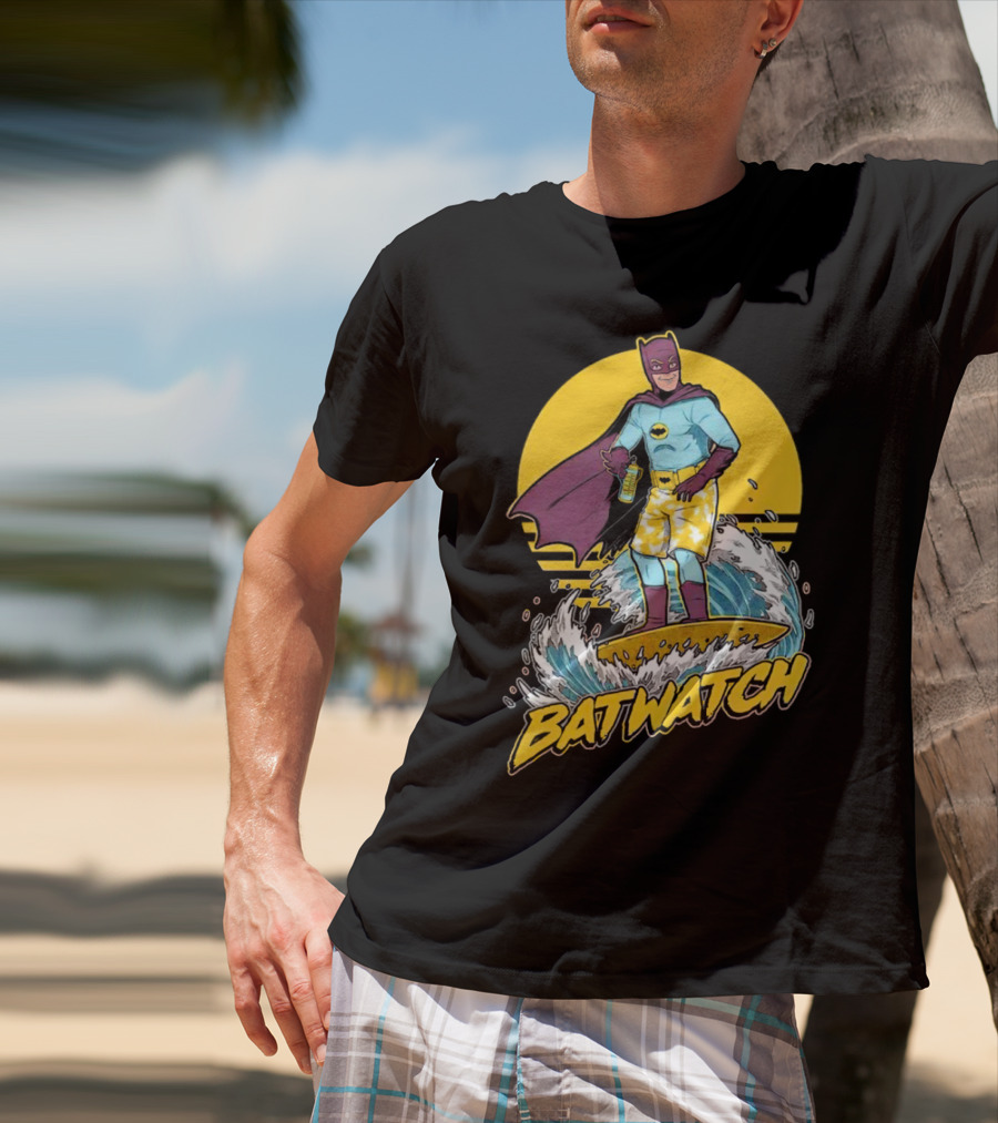 Batwatch Batman Surfing Bat Beach Summer T-Shirt