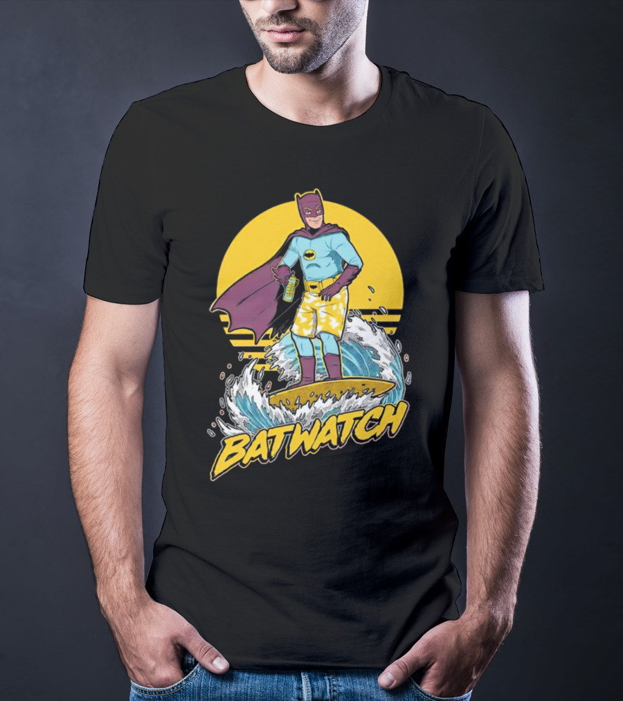 Batwatch Batman Surfing Bat Beach Summer T-Shirt