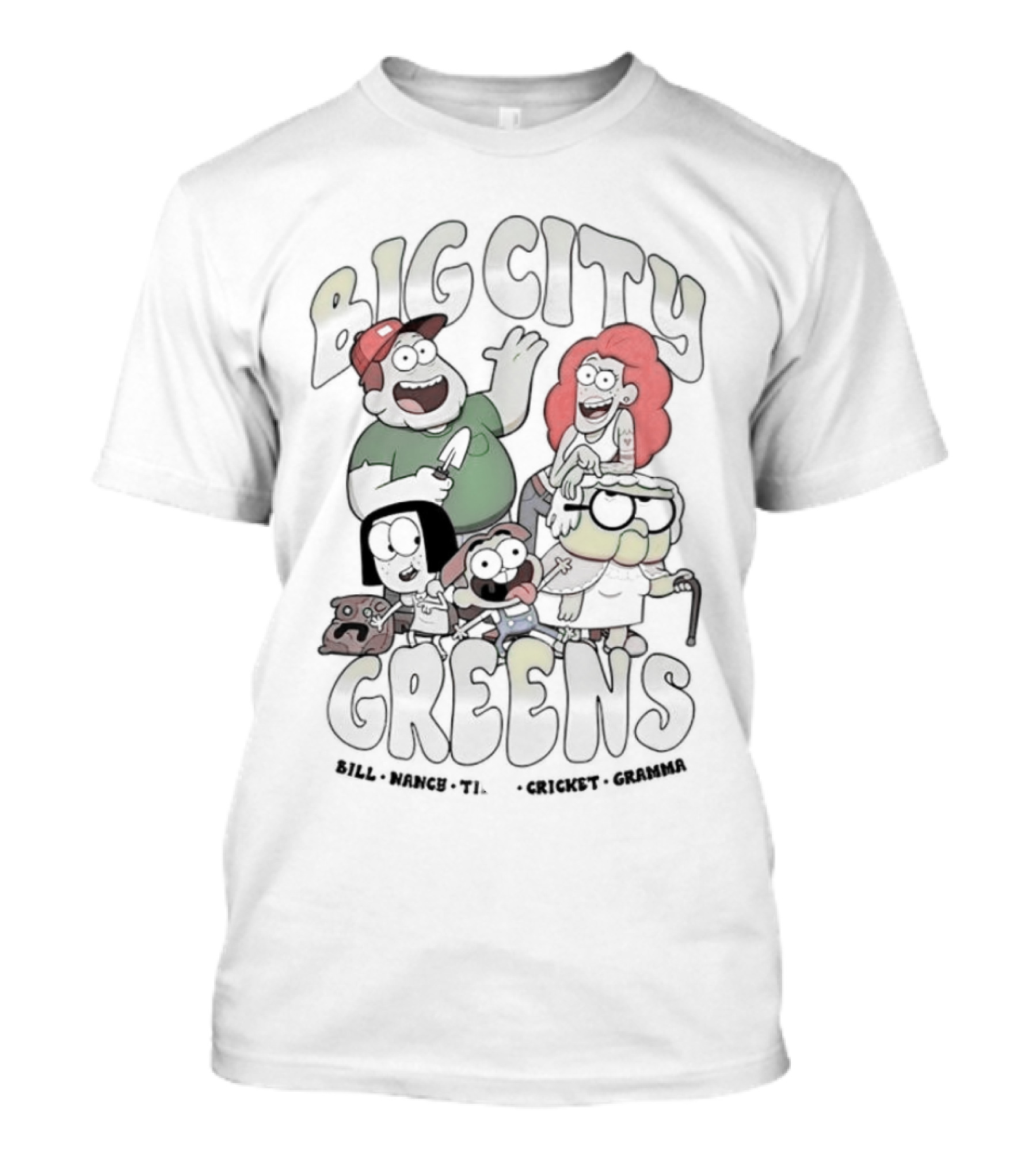 Big City Greens Bill Nancy Tilly Cricket Gramma Characters T-Shirt