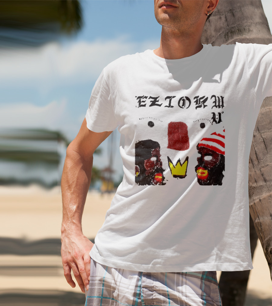 Eziokwu Mixtape Album Crowned Faces With Red Beanie And Glowing Accents T-Shirt