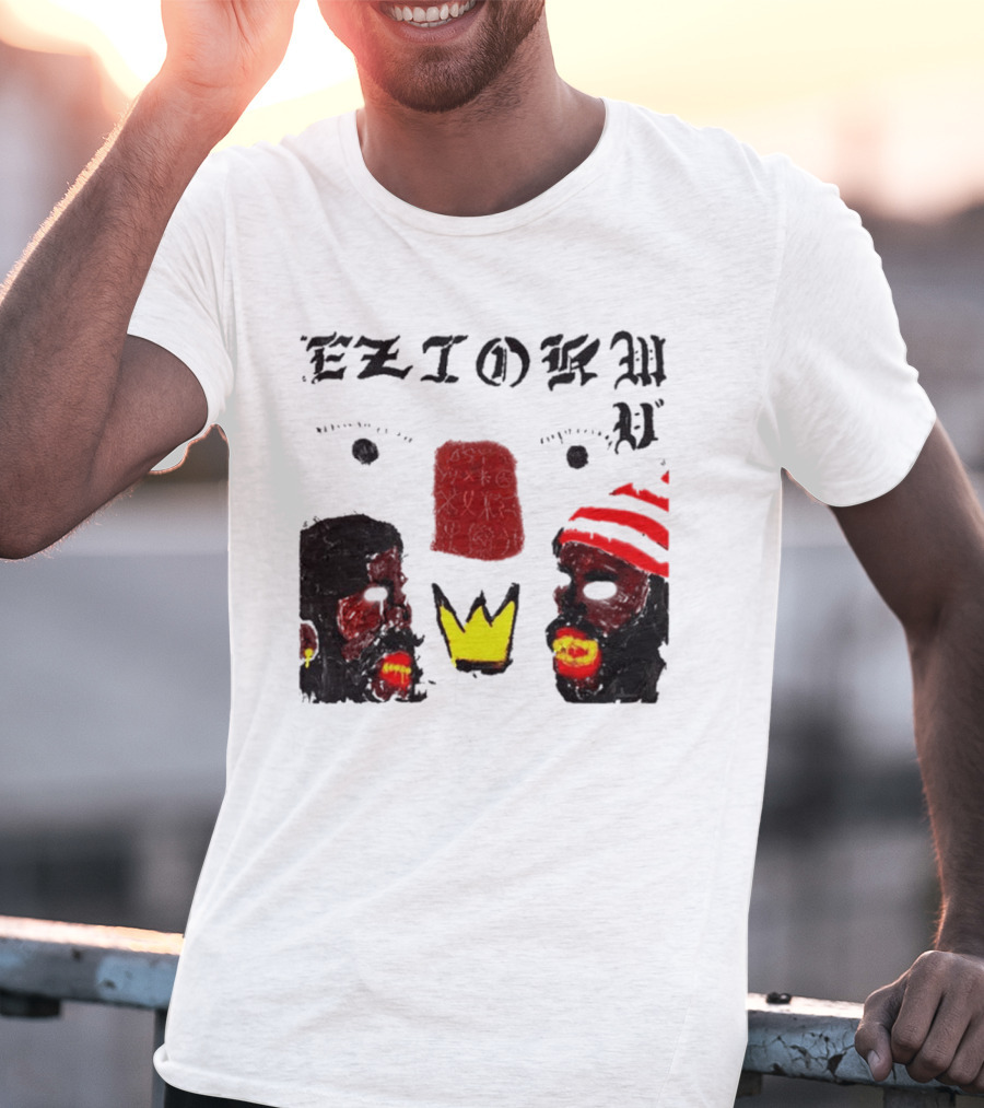 Eziokwu Mixtape Album Crowned Faces With Red Beanie And Glowing Accents T-Shirt