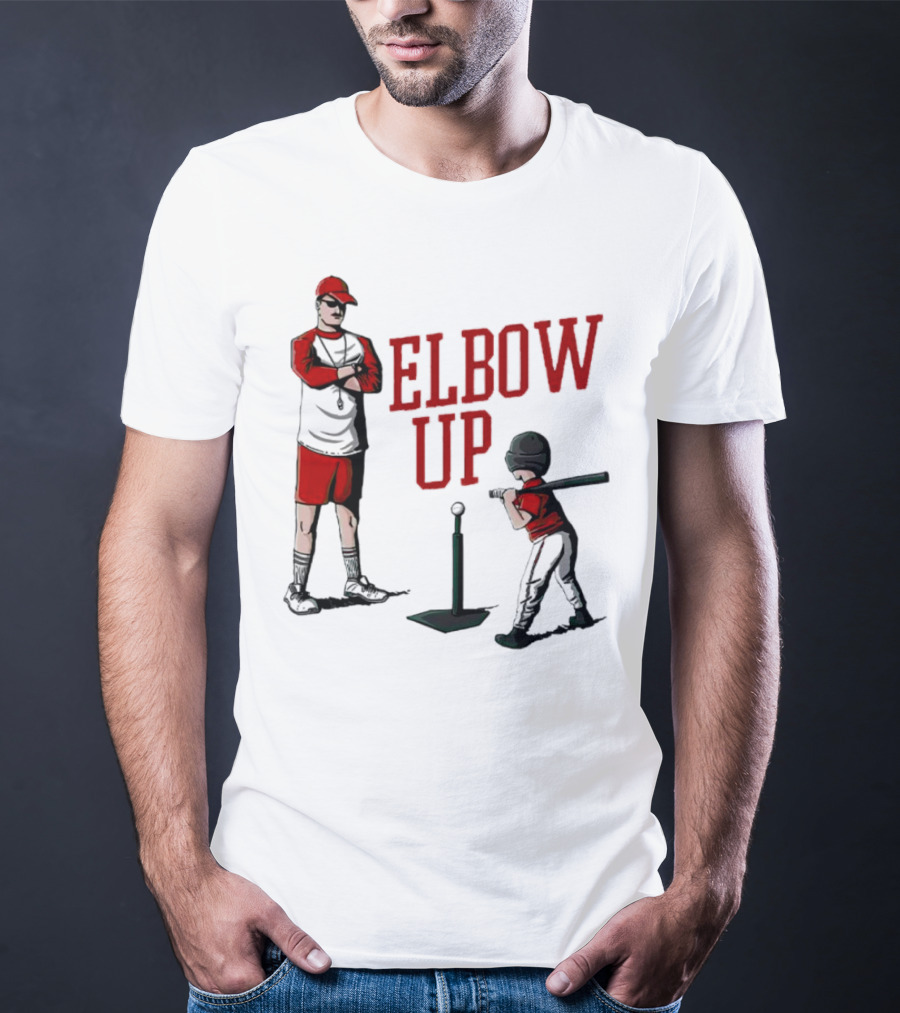 Elbow Up Baseball Coach Batting Stance T-Shirt