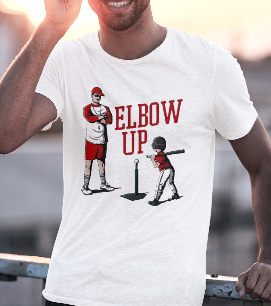 Elbow Up Baseball Coach Batting Stance T-Shirt