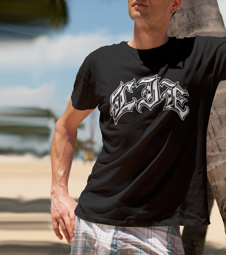 LIE Latinos Run Hardcore Gothic Styled Text T-Shirt