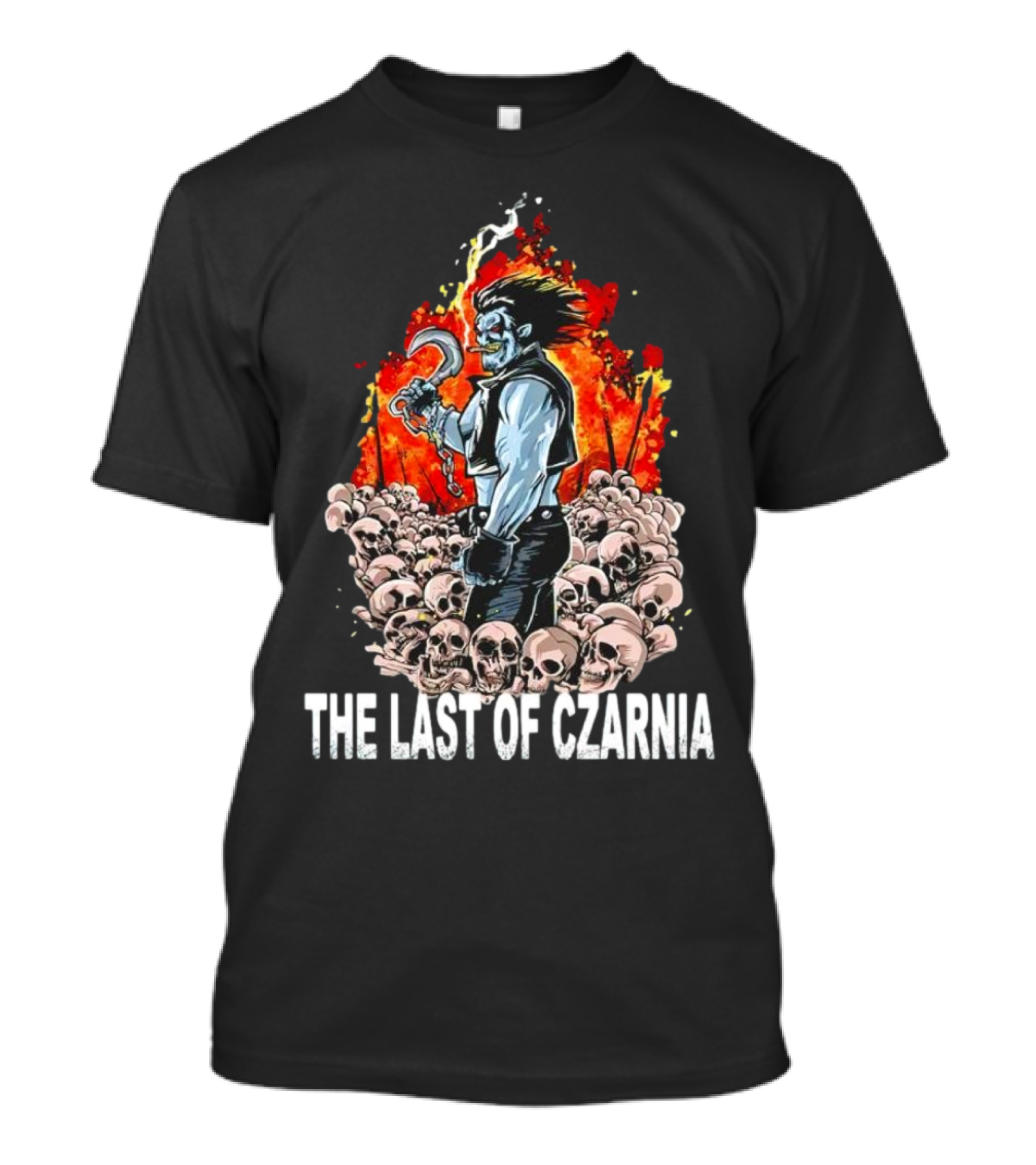The Last Of Czarnia Lobo Standing Amidst Skulls And Flames T-Shirt