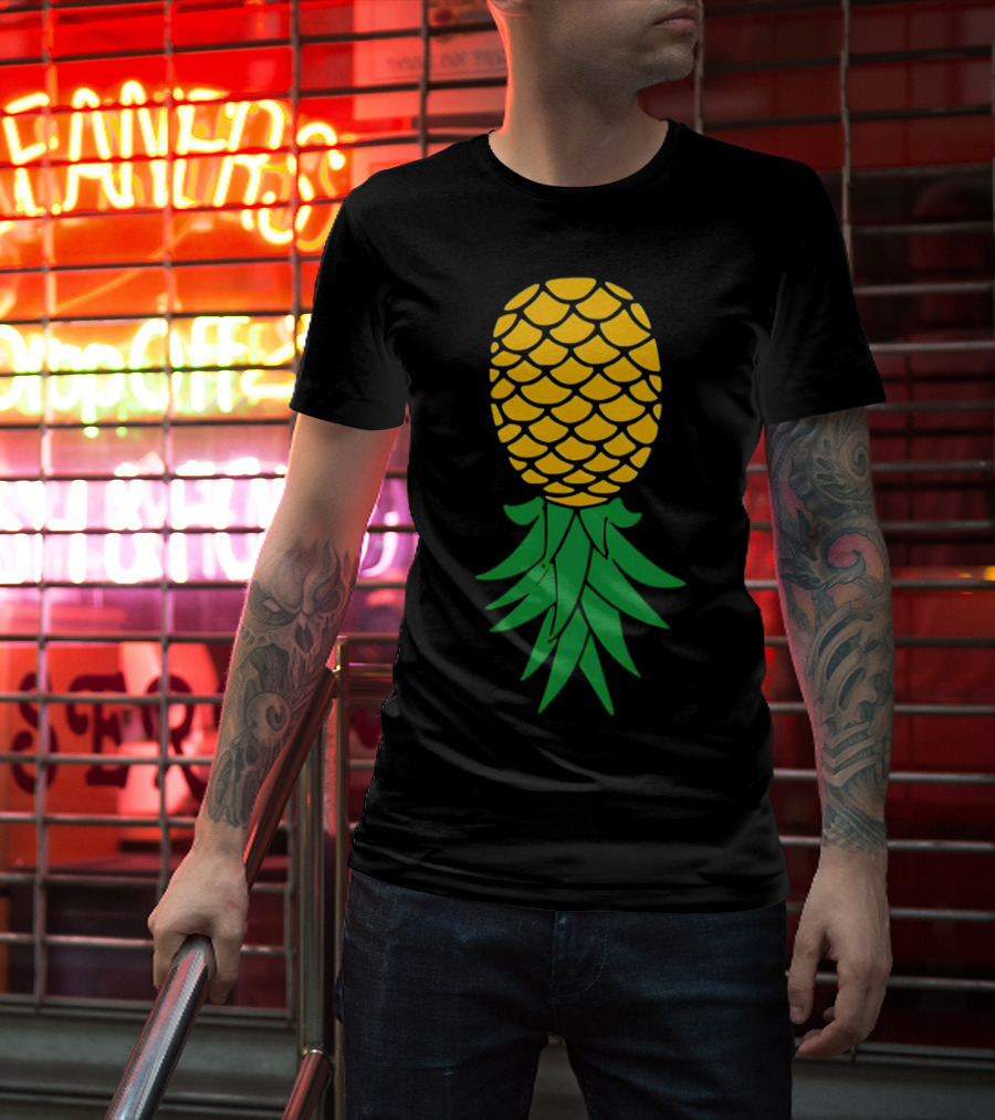 Upside Down Pineapple Yellow Green Scales T-Shirt