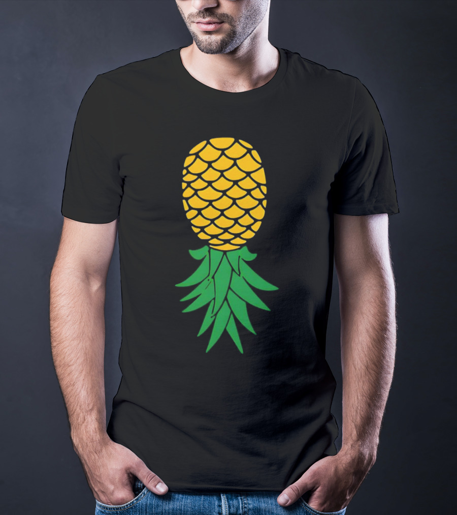 Upside Down Pineapple Yellow Green Scales T-Shirt