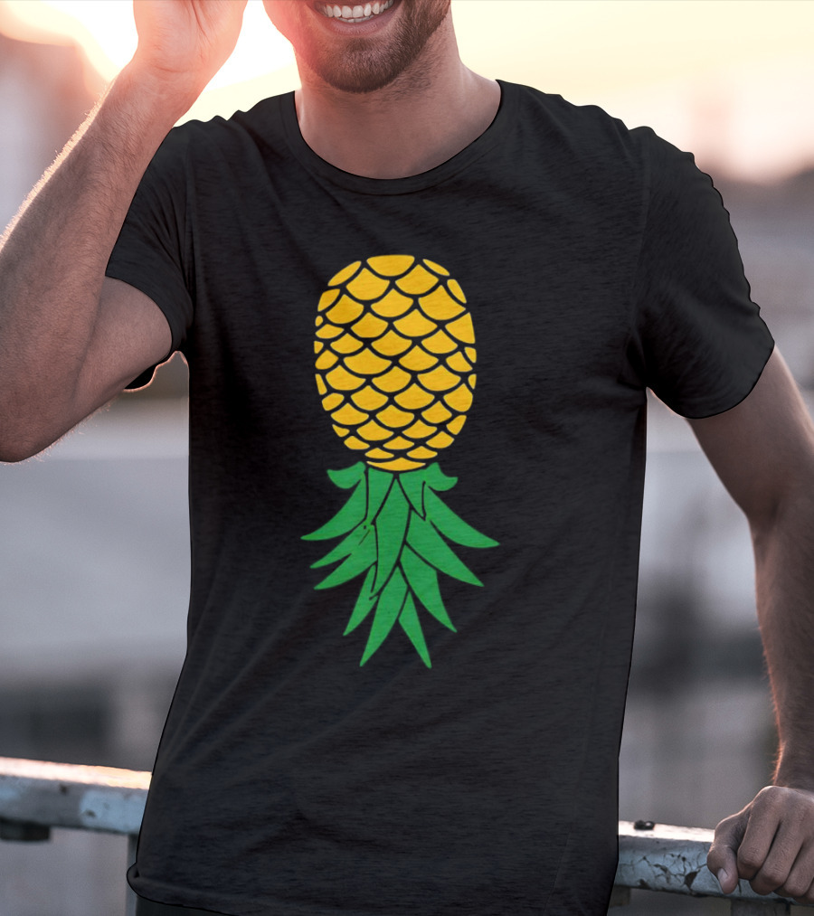 Upside Down Pineapple Yellow Green Scales T-Shirt