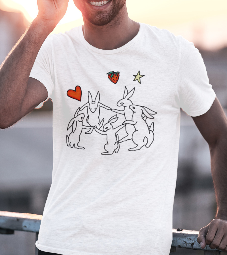 Witch Shit Bunny Circle With Heart Star And Strawberry T-Shirt