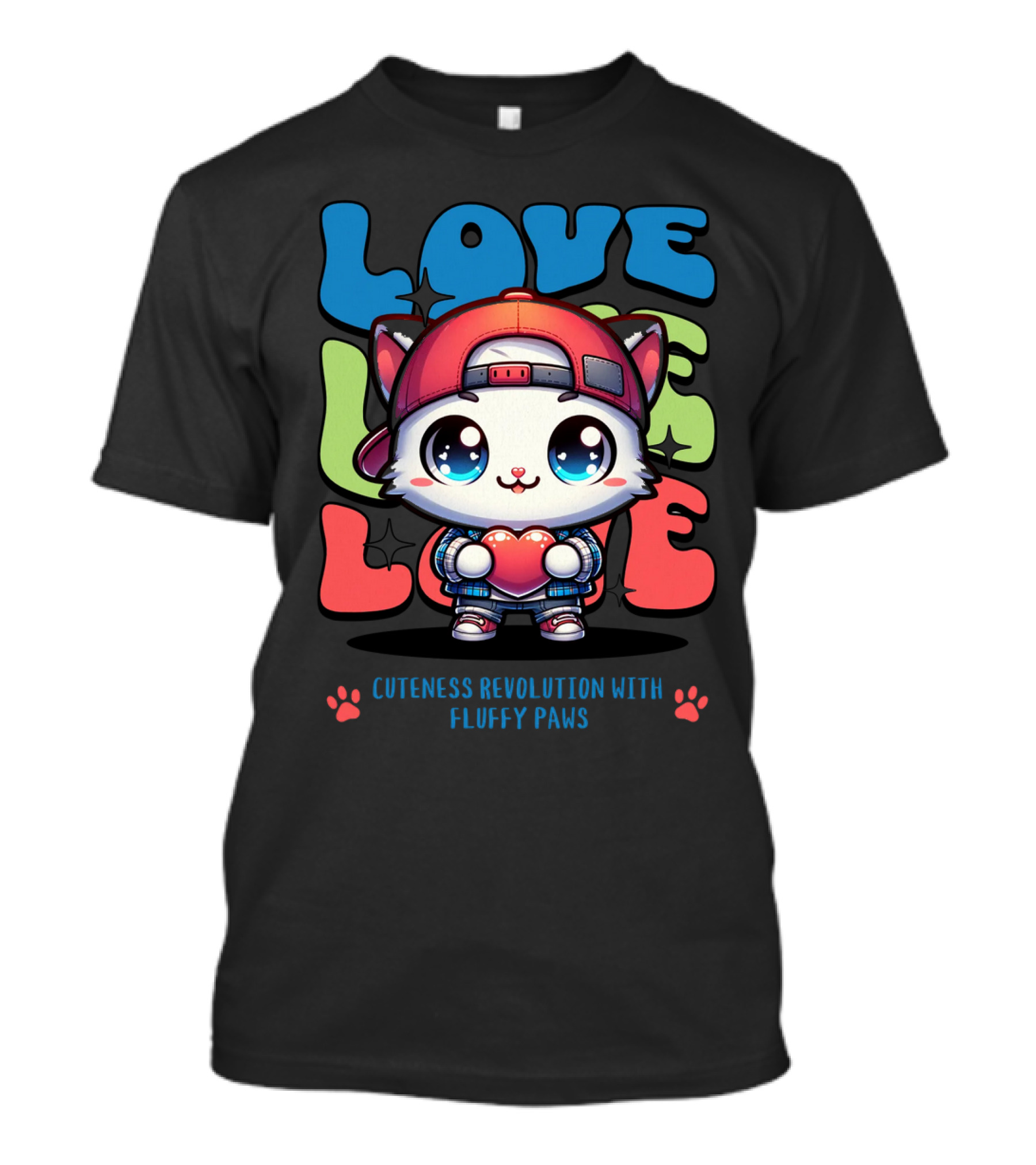 Love Love Love Cuteness Revolution With Fluffy Paws T-Shirt