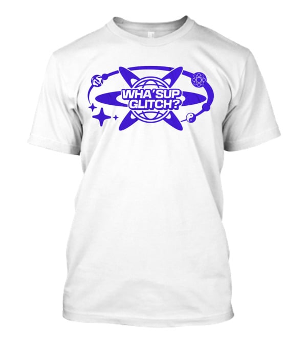 WHA'SUP GLITCH YNOT2K Retro Tech Atomic Globe T-Shirt