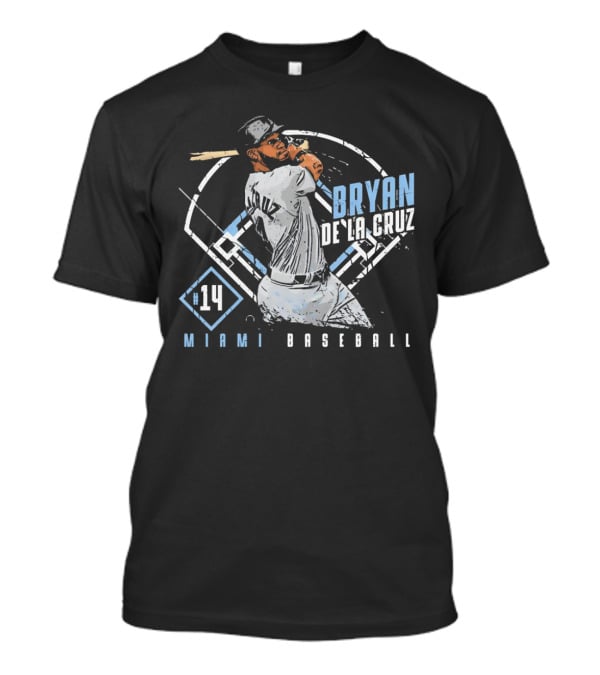 Bryan De La Cruz Miami Baseball #14 Cartoon T-Shirt