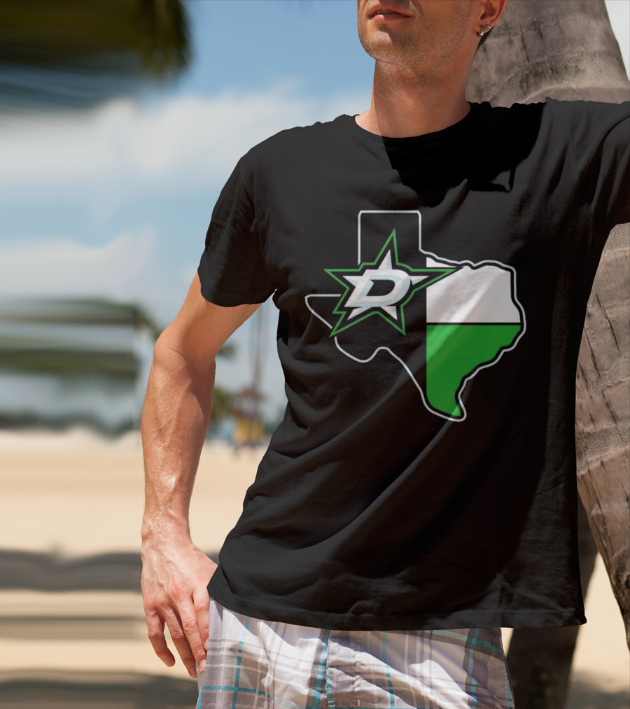 Dallas Stars NHL Texas Outline And Emblem T-Shirt