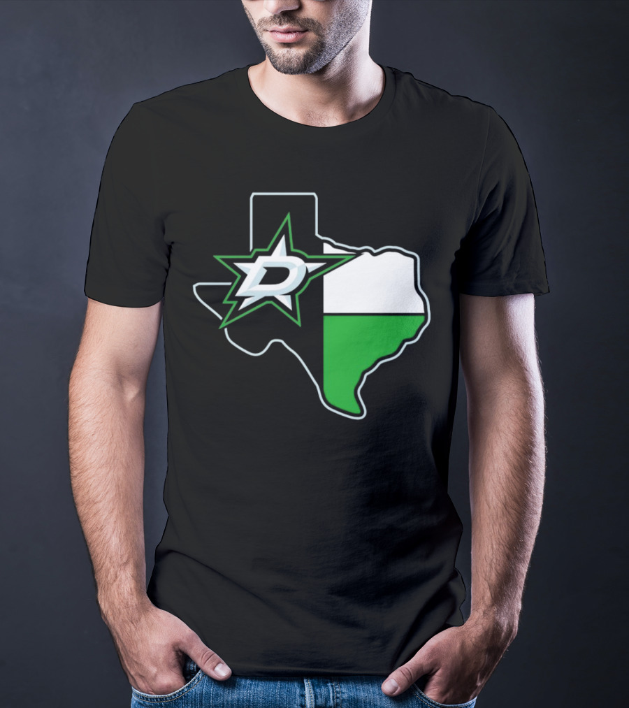 Dallas Stars NHL Texas Outline And Emblem T-Shirt